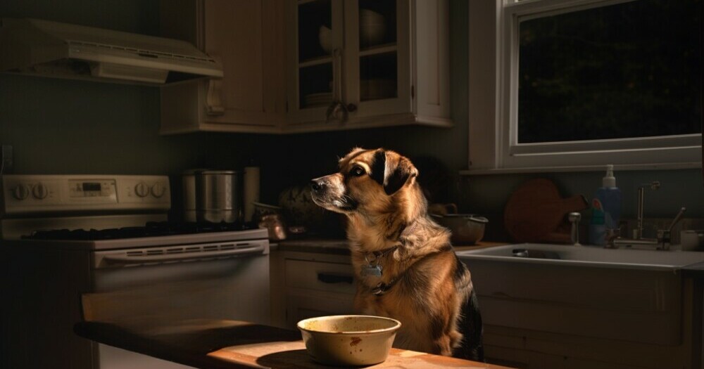 Dog waiting for food